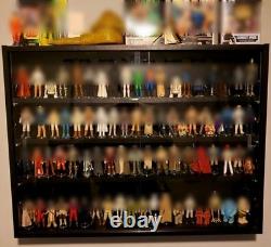 Action Figure Display Case 3.75 Figurine Adjustable Shelves Wood Holder Cabinet