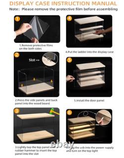 Action Figure Display Case 6 Tier Wood & 3000k LED Light Acrylic Minifigures Box Action Figure Display Case 6 Tier Wood & 3000k LED Light Acrylic Minifigures Box