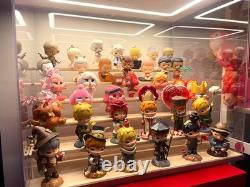 Action Figure Display Case 6 Tier Wood & LED Light Clear Acrylic Minifigures Box