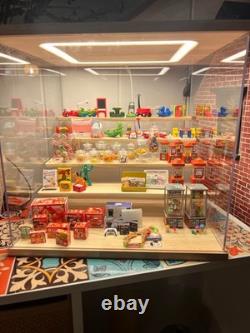 Action Figure Display Case 6 Tier Wood & LED Light Clear Acrylic Minifigures Box