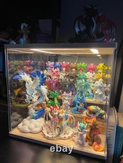 Action Figure Display Case 6 Tier Wood & LED Light Clear Acrylic Minifigures Box