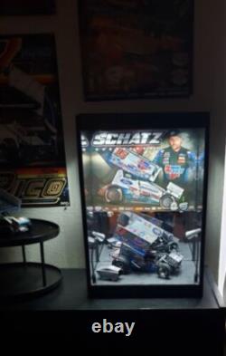 Action Figure Display Case Figurine Acrylic Adjust LED Light Diecast Car Cabinet