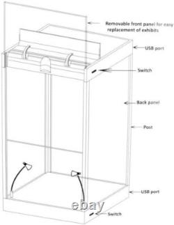 Action Figure Display Case Figurine Acrylic Adjust LED Light Diecast Car Cabinet