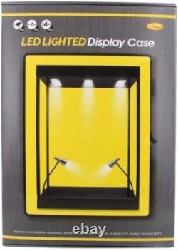 Action Figure Display Case Figurine Acrylic Adjust LED Light Diecast Car Cabinet