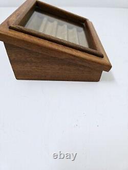 Agresti Briarwood Italian Glass Top Display Box 8x7x3.5