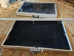 Aluminum ALLSTATE Display cases Large 34x 21x3 3 as LOT withKeys