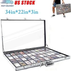 Aluminum Acrylic Clear Top Display Locking Travel Case Trading Coin/Card/Jewelry