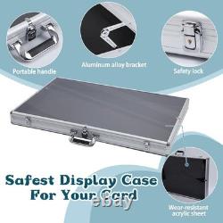 Aluminum Acrylic Clear Top Display Locking Travel Case Trading Coin/Card/Jewelry