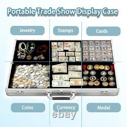Aluminum Acrylic Clear Top Display Locking Travel Case Trading Coin/Card/Jewelry