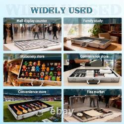 Aluminum Acrylic Clear Top Display Locking Travel Case Trading Coin/Card/Jewelry