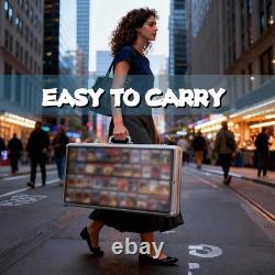 Aluminum Acrylic Clear Top Display Locking Travel Case Trading Coin/Card/Jewelry