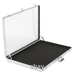 Aluminum Acrylic Clear Top Display Locking Travel Case Trading Coin/Card/Jewelry