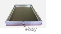 Aluminum Display Case 34 x 22 x 3 Black Gun Pistol Knife Trade Card Show Box