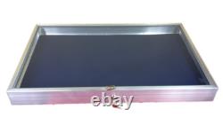 Aluminum Display Case Side Opening 22 x 34x31/4 Knives Cards Gun with BLUE LINER