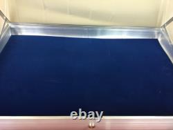 Aluminum Display Case Side Opening 22 x 34x31/4 Knives Cards Gun with BLUE LINER