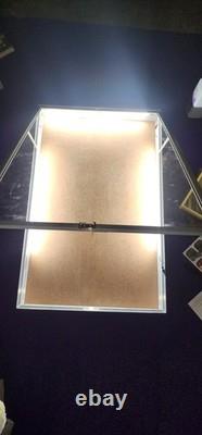 Aluminum Display Coin, jewelry, Case 34 1/2 × 22 With LED Lights With Lock