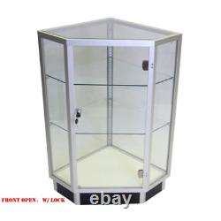 Aluminum Framed All Glass Corner Extra Vision Display Showcase with Front Doors