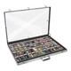 Aluminum Glass Display Case for Cards, XL Large Table Top Display Case