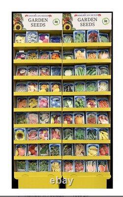 American Seeds Display Case with over 700 Seed Bags (flowers+vegetables) Non GMO