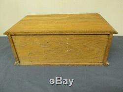 Antique 2 Drawer Crowley's Wooden Needles Thread Spool Sewing Box Cabinet