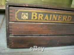 Antique 3 Drawer Spool Cabinet Brainerd & Armstrong Silk Dovetailed Display Case