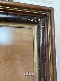 Antique Deep Frame Shadow Box Display Case Victorian Wood Floral Etching 12 x 14