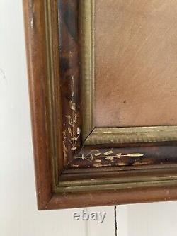 Antique Deep Frame Shadow Box Display Case Victorian Wood Floral Etching 12 x 14