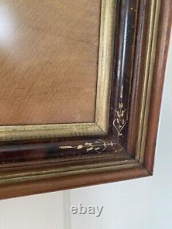 Antique Deep Frame Shadow Box Display Case Victorian Wood Floral Etching 12 x 14