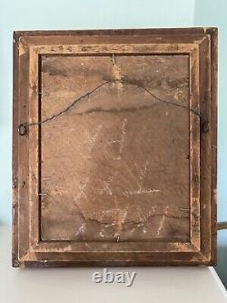 Antique Deep Frame Shadow Box Display Case Victorian Wood Floral Etching 12 x 14