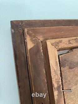 Antique Deep Frame Shadow Box Display Case Victorian Wood Floral Etching 12 x 14