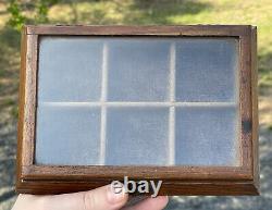 Antique Dovetailed Wood Glass Topped Display Box Salesman Case Watch Vitrine