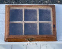 Antique Dovetailed Wood Glass Topped Display Box Salesman Case Watch Vitrine