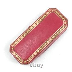 Antique Jewelry Box Case Red Leather Custom Lining 3.5 x 1.5 La Cloche London