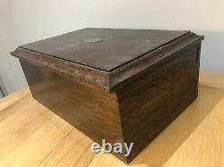 Antique Large Cutlery Canteen Box, 2 Drawers, Collectors Cabinet Display Case, Old