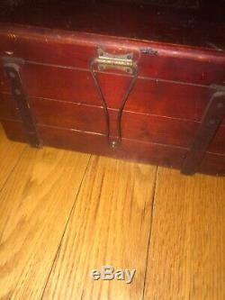 Antique M Hohner Harmonica Display Case Wooden Box General Store