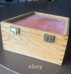 Antique Oak Knife STORE Display Case (Possibly W. R. Case) NO key, Flip Tabs