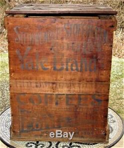 Antique Original Yale Coffee Wooden Country Store Advertisement Bin 21 Rare