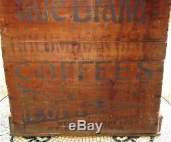 Antique Original Yale Coffee Wooden Country Store Advertisement Bin 21 Rare