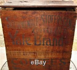 Antique Original Yale Coffee Wooden Country Store Advertisement Bin 21 Rare