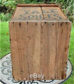 Antique Original Yale Coffee Wooden Country Store Advertisement Bin 21 Rare