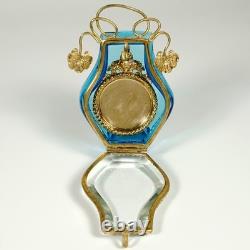 Antique Victorian Art Glass Pocket Watch Display Vitrine Box Beveled Door Ormolu