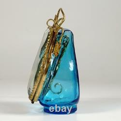 Antique Victorian Art Glass Pocket Watch Display Vitrine Box Beveled Door Ormolu