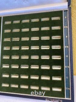 Antique Vintage Multi Ring Display Case Green Velvet Sizes 5-11.5 Jeweler Box 96