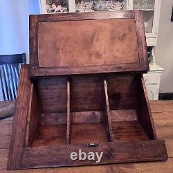 Antique Wooden Store Countertop Display Case With Dividers, Bread Box