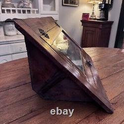 Antique Wooden Store Countertop Display Case With Dividers, Bread Box