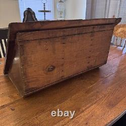 Antique Wooden Store Countertop Display Case With Dividers, Bread Box