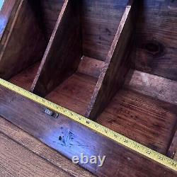 Antique Wooden Store Countertop Display Case With Dividers, Bread Box