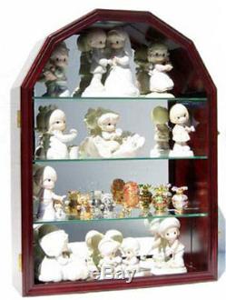 Arch Shape Curio Wall Cabinet Figurine Display Case Shadow Box Wall Mount