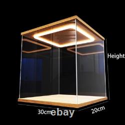 Assembled Acrylic Display Case with Ring LED Lights for Action Figure Car Models