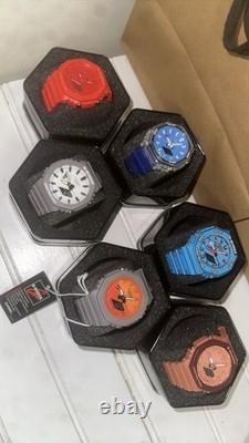 Assorted Color Wristwatches 6 Mixed Lot in Display Cases & Hexagon Boxes